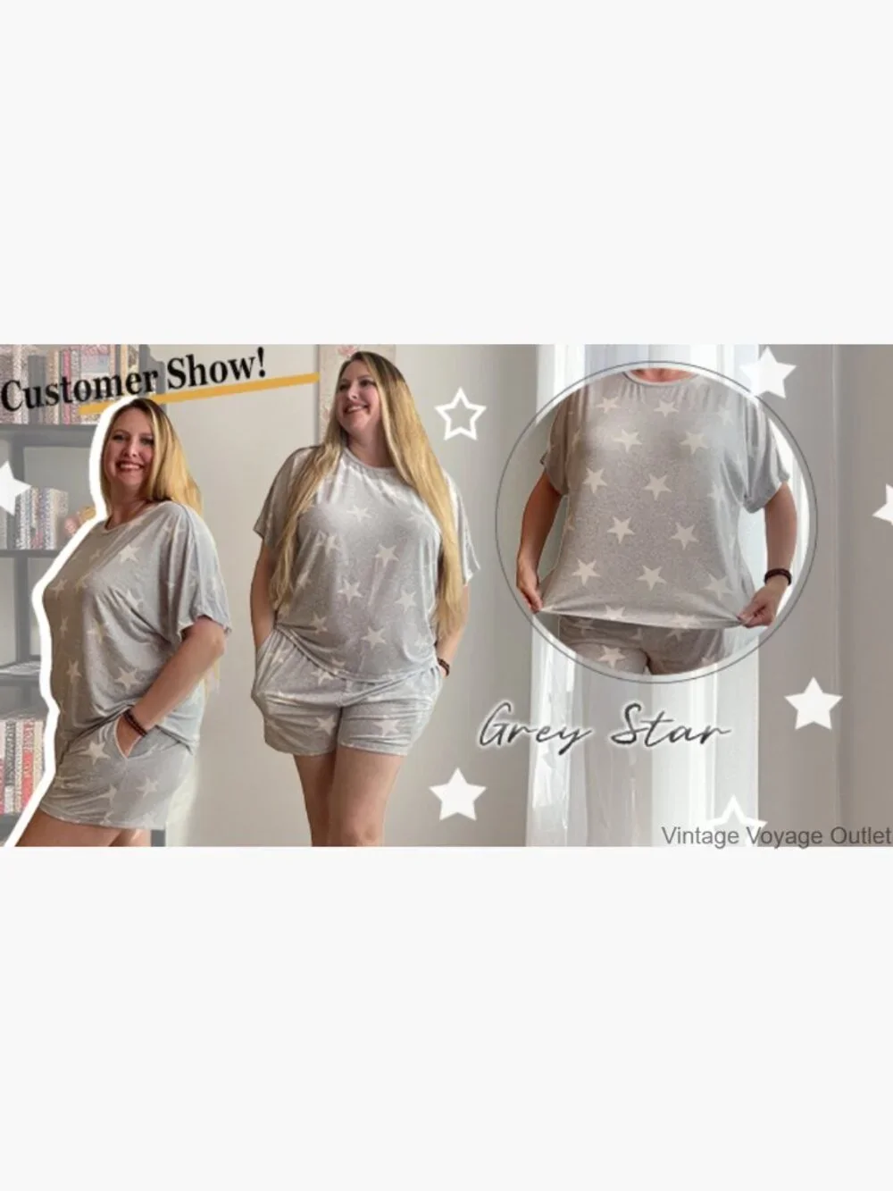 Women's 2-Piece Pajama Set Short Sleeve Lightweight Sleepwear Lounge Set with - Picture 7 of 7